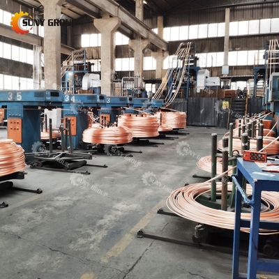 Continu opwaarts gietmachine voor 1000 ton afval koperdraad koperstaaf recycling