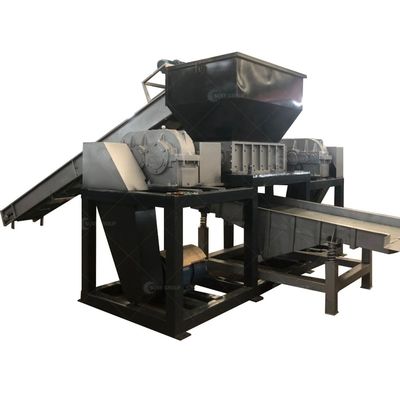 Video Uitgaande-inspectie verstrekt dubbele schacht shredder voor afval plastic banden