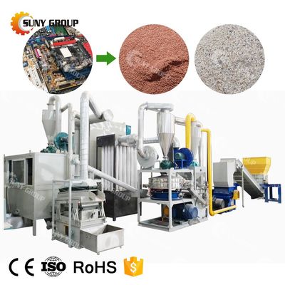 Krachtige 99,9% scheidspercentage afval PCB metaal recycling installatie voor grote capaciteit