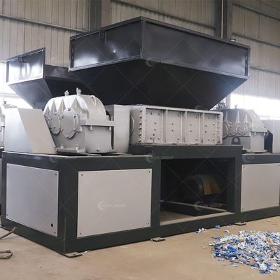 PLC-gecontroleerde dubbele schacht shredder voor houten doos karton papier plastic recycling