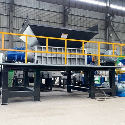 PLC-gecontroleerde dubbele schacht shredder voor houten doos karton papier plastic recycling