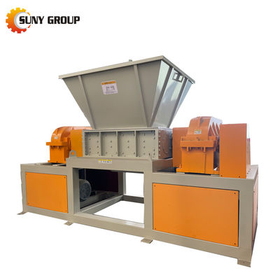 Dubbele schacht shredder machine geschikt voor afval aluminium blikken met PLC-besturing