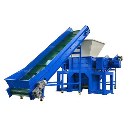 Dubbele schacht shredder machine geschikt voor afval aluminium blikken met PLC-besturing