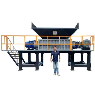 Hoogvermogen 15000W dubbelschacht shredder voor huishoudelijk afval met 9CrSi/D2/SKD-11 messen